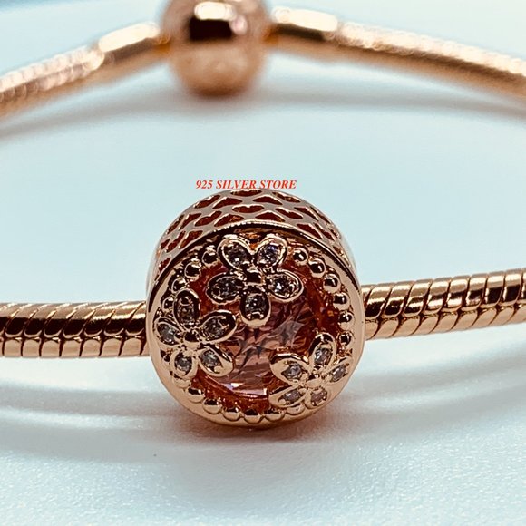 Brand new PANDORA Rose Gold Sparkling Pink Daisy Flower Charm 782055C01 - Picture 7 of 8